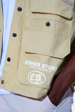 Corner Store Hype Tech Vest Tan -Urban Wear Online Shop DSC00376