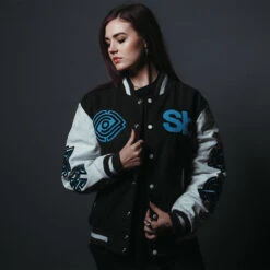 Eternal Varsity Jacket Heather Grey - Spiritbox Merch